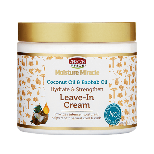 African Pride Moisture Miracle Coconut Oil & Baobab Oil Leave-In Cream
